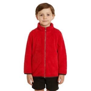 Toughskins Unisex Sherpa Fleece Jacket Red Zip Front - Size 7 NWT